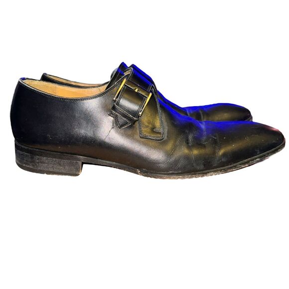 Magnanni Monk Strap Loafer Men\'s Size 10.5 M Black Leather Slip On Dress Shoes main image 8